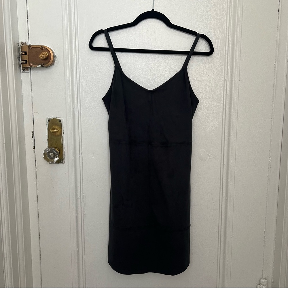 Suede dark grey dress